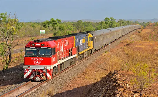 The Ghan Railway train trip<