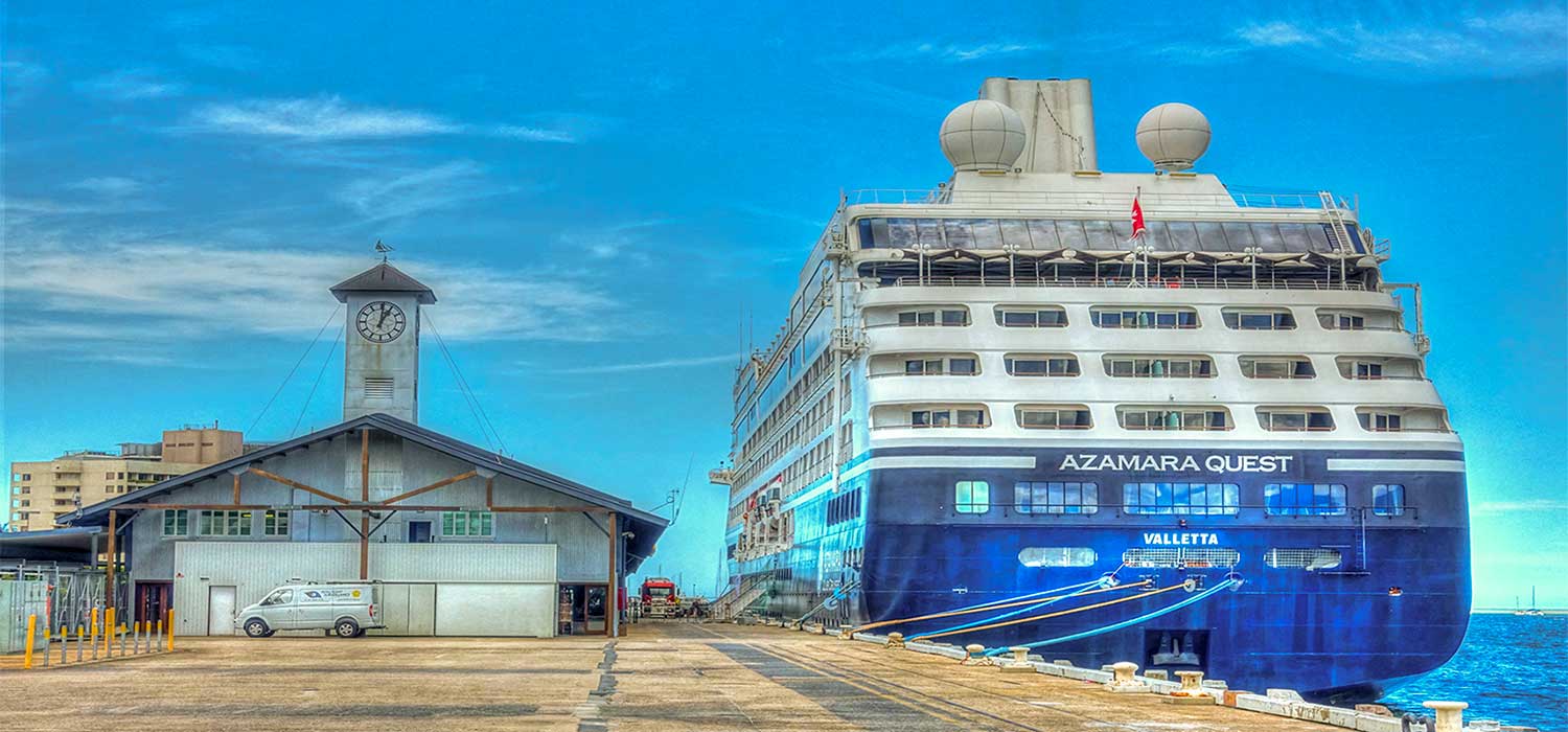 Cruise boat tied up 