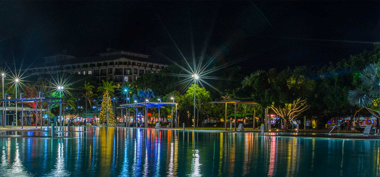 Nightime at the safe swimming hole