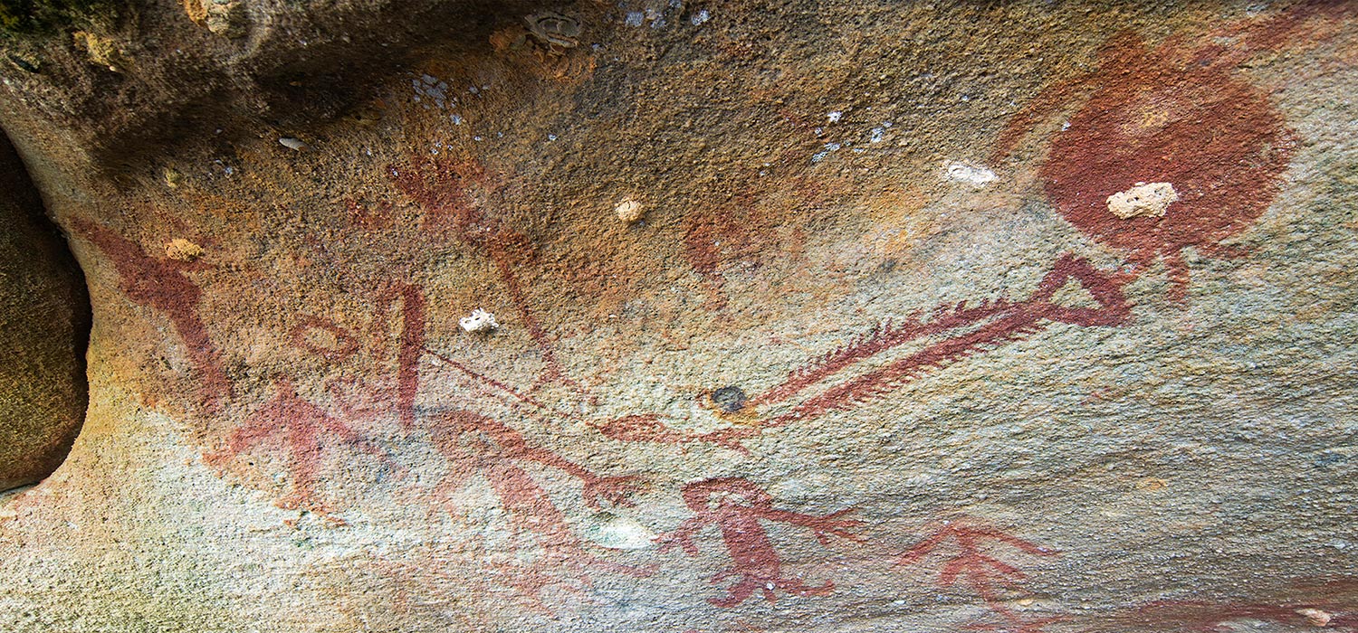 Aboriginal rockart at Somerset beach 
