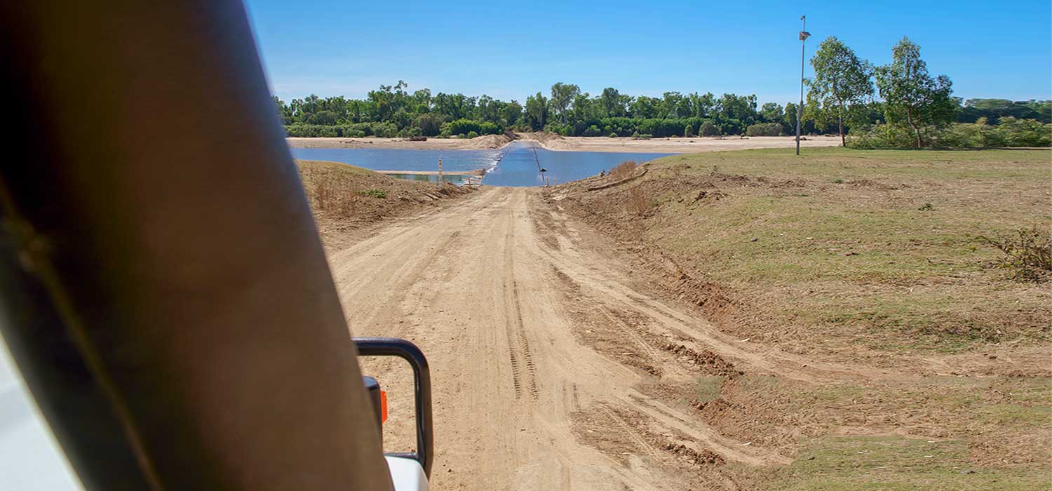 Approaching the Mitchell River crossing