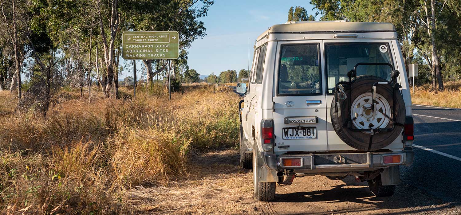 The turnoff to Carnarvon Gorge