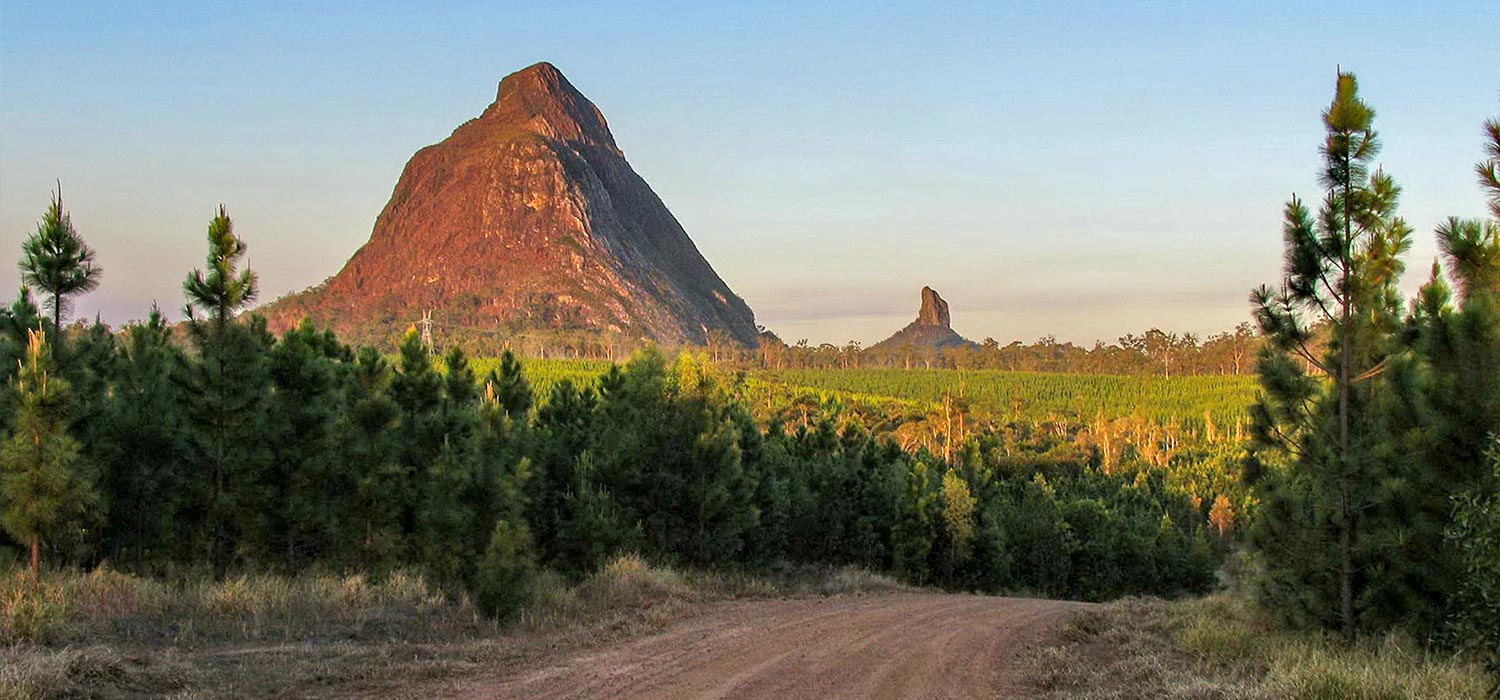 Sunrise at Mount Berwah and Mount Coonawrin