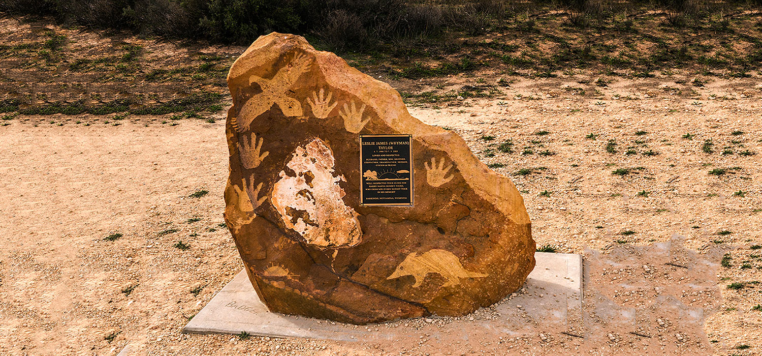 Rock plaque at Lake Mungo