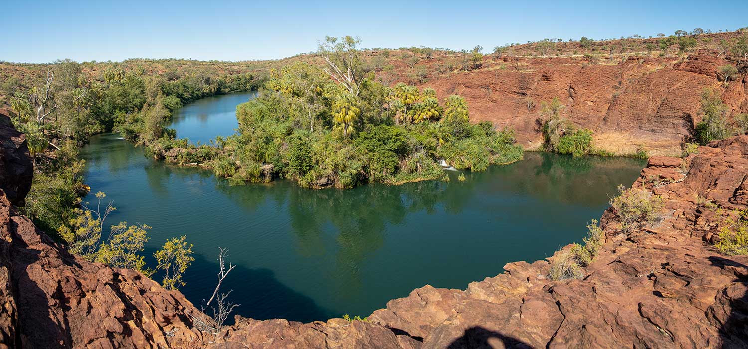 The upper and middle pools