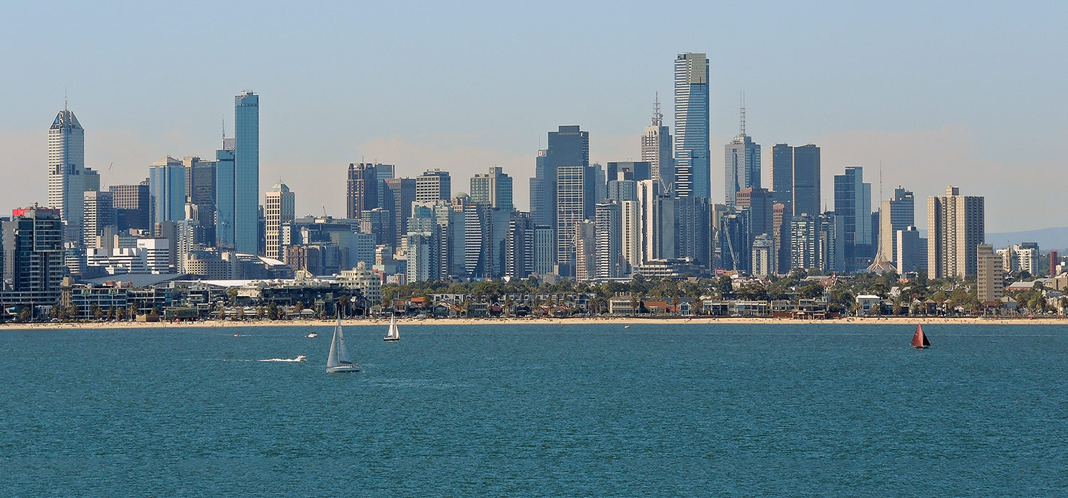 The City and St Kilda beach