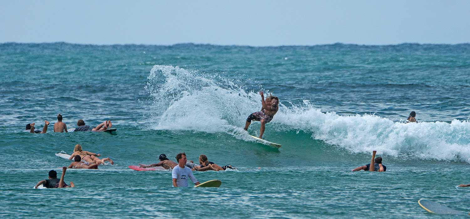 Surfing at Noosa