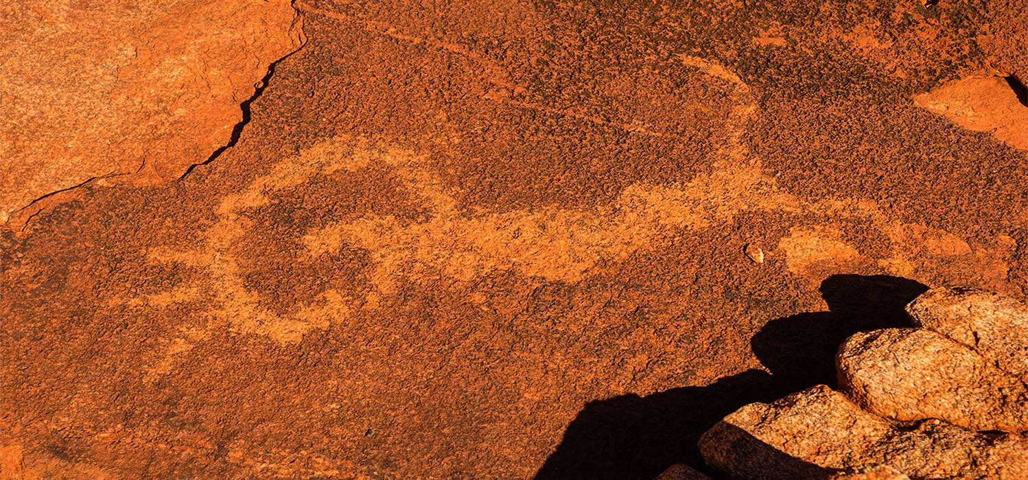 Aboriginal rockart at Red Rock in Indee Station 