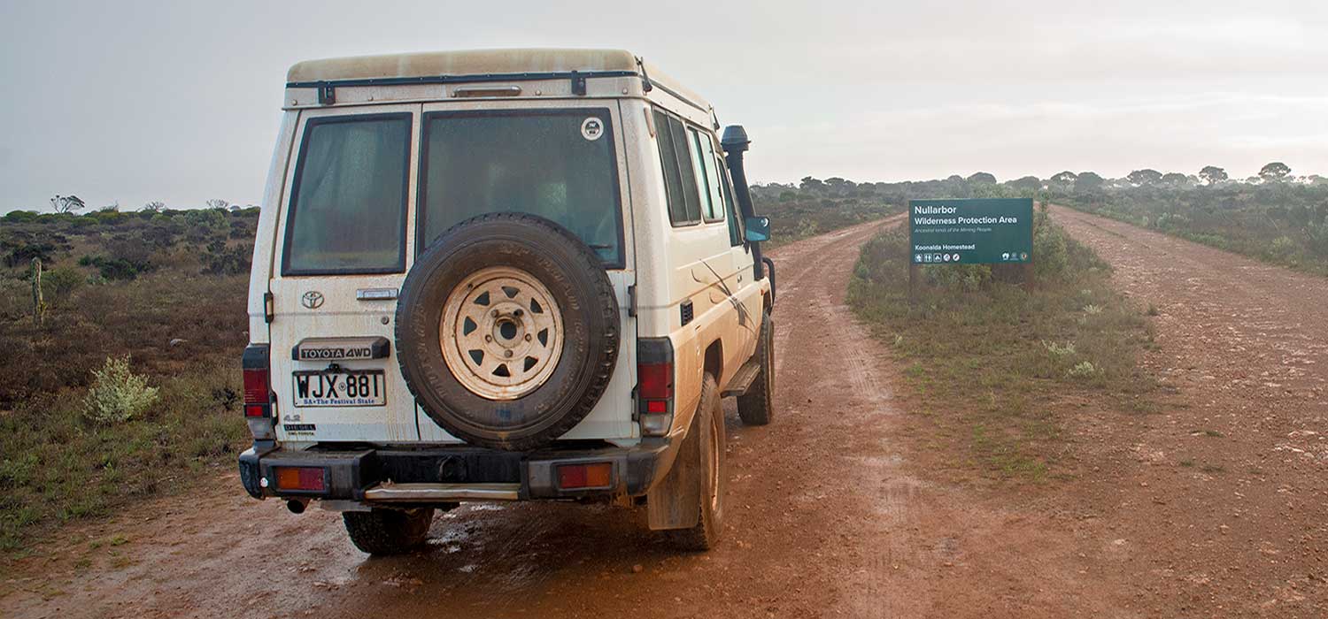 Entering the Nullabor Wilderness Protection area