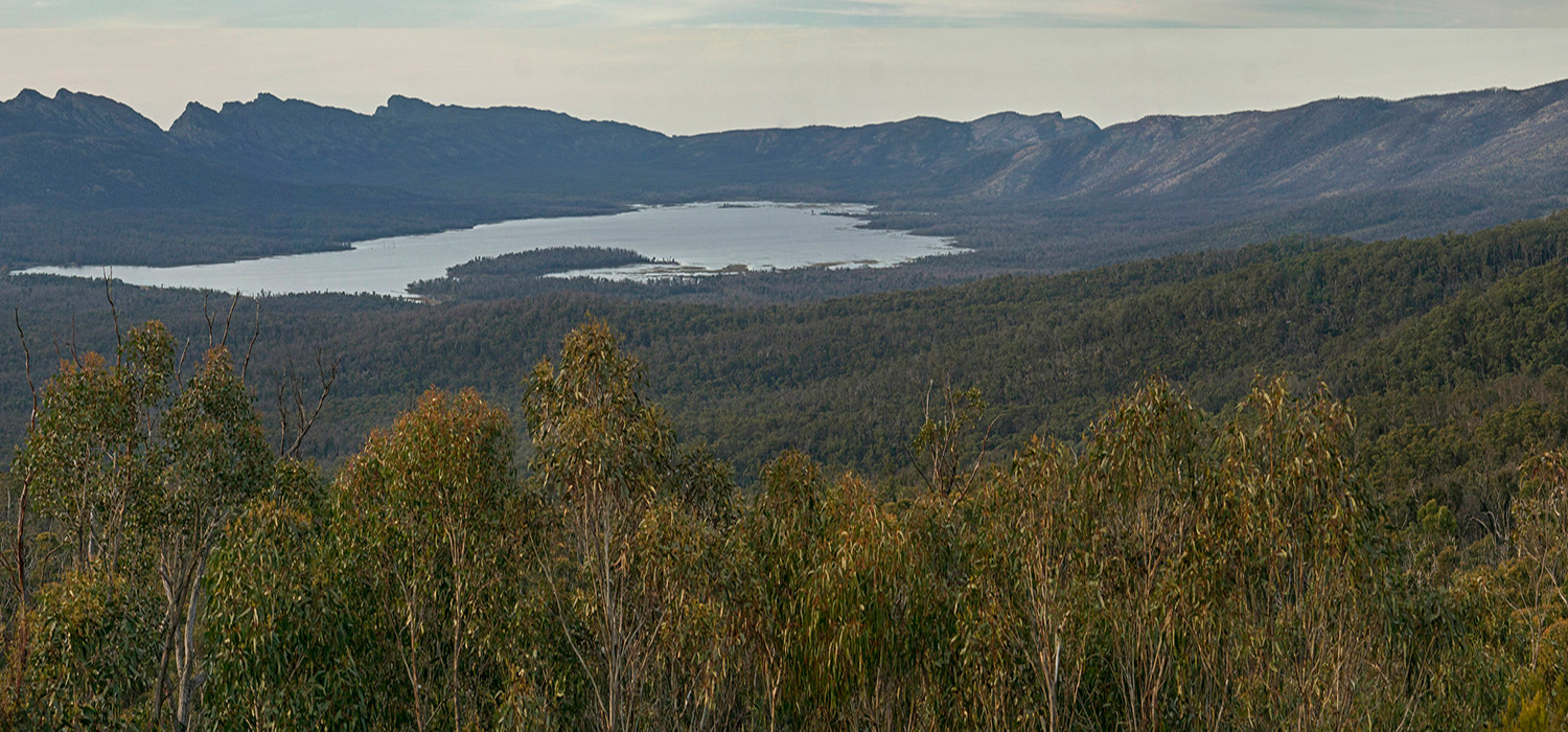 Lake Wartook, and the Serra ranges, in the Grampians, Victoria. 