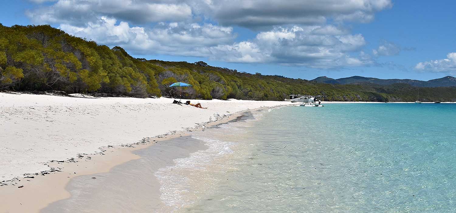 Seaplane at Whitehaven beach
